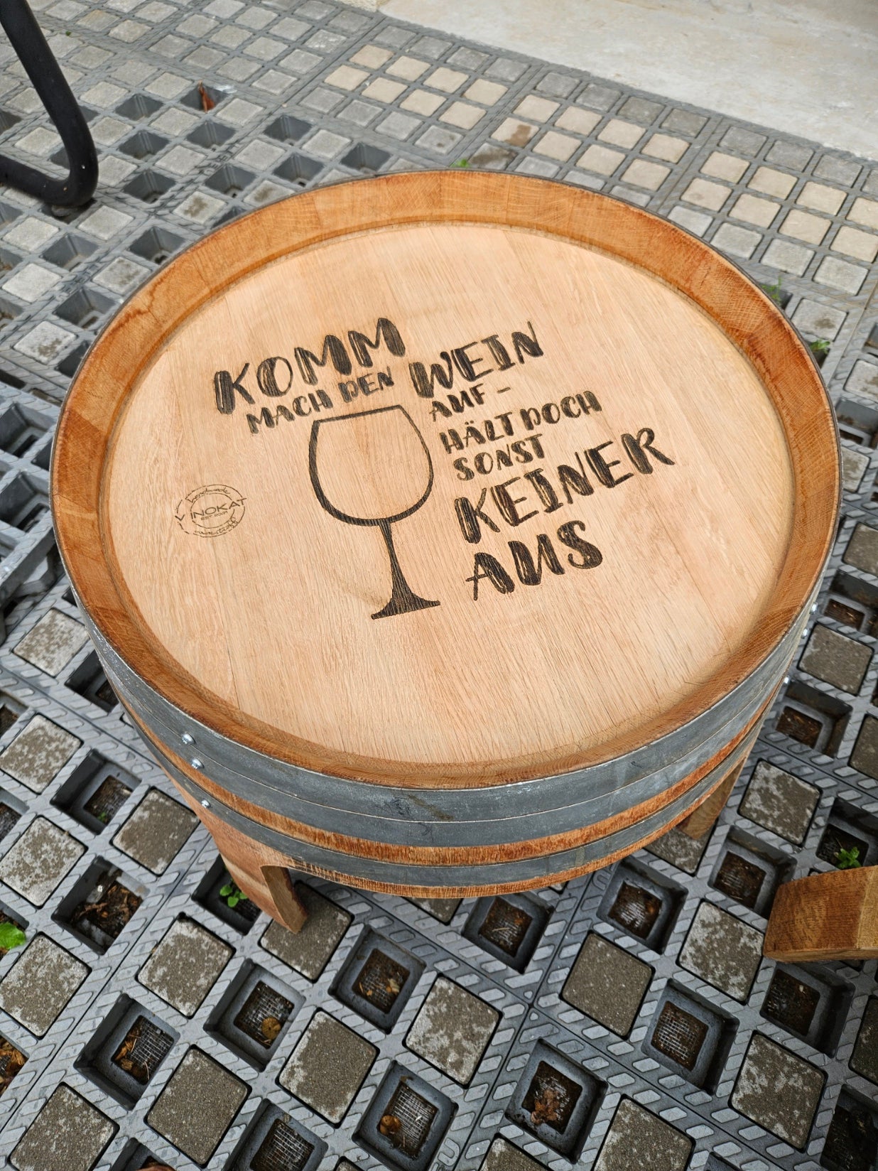 Beistelltisch, Couchtisch aus original Weinfass