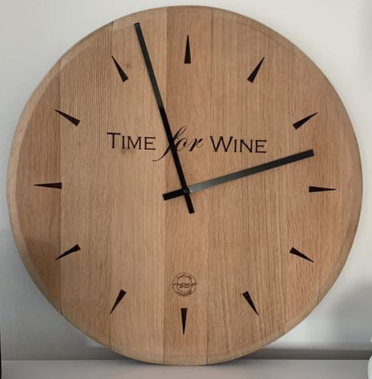 Wanduhr - Eichenuhr- Uhr aus Weinfassdeckel
